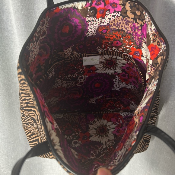 Vera Bradley Black and Tan Animal Print Chevron Tote - Picture 5 of 8